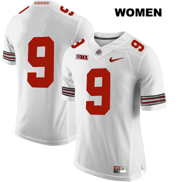 Ohio State Buckeyes Women's Binjimen Victor #9 White Authentic Nike No Name College NCAA Stitched Football Jersey AB19J20TF